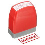 Overdue Time Notice Stamp Self Inking, Red Ink Office Stamps Pre Inked Message Stamp Refillable Business Stamp, Red