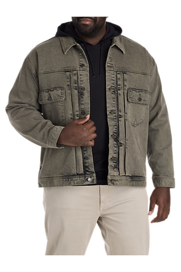 Overdyed Trucker Jacket Castor Olive 2XLT