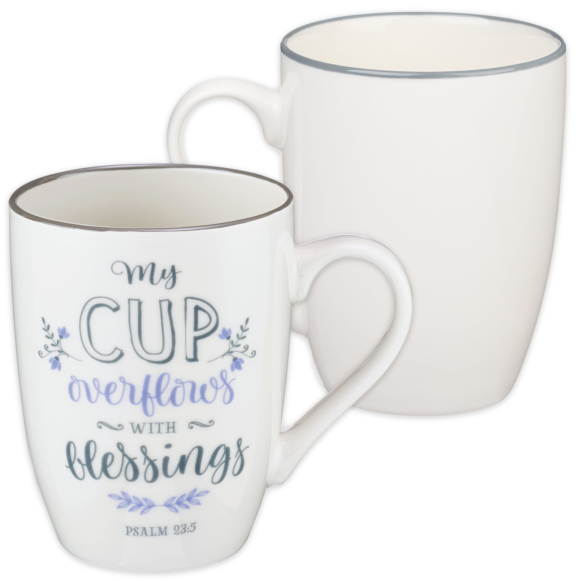 Overflows With Blessings Psalm 23 5 Ceramic Christian Coffee Mug for Women and Men Inspirational Coffee Cup and Christian Gifts 12oz Walmart