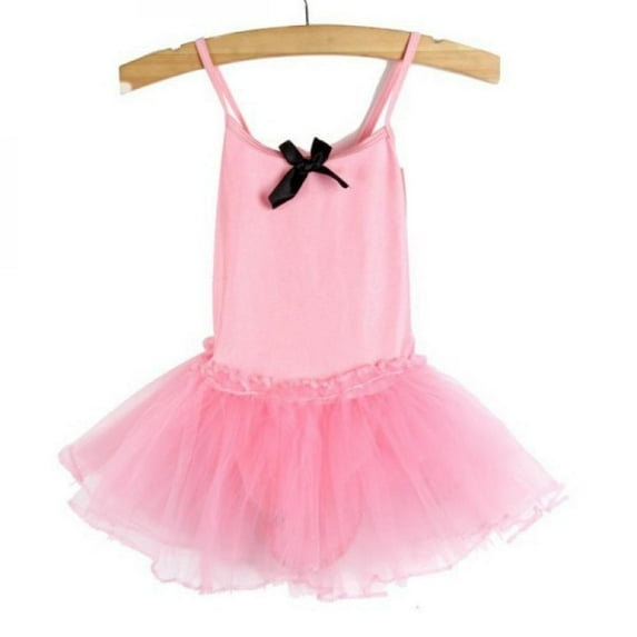 Overfox 2-8Y Ballet Costume Tutu Dress Dance Party Skate Leotard for Baby Girls Pink