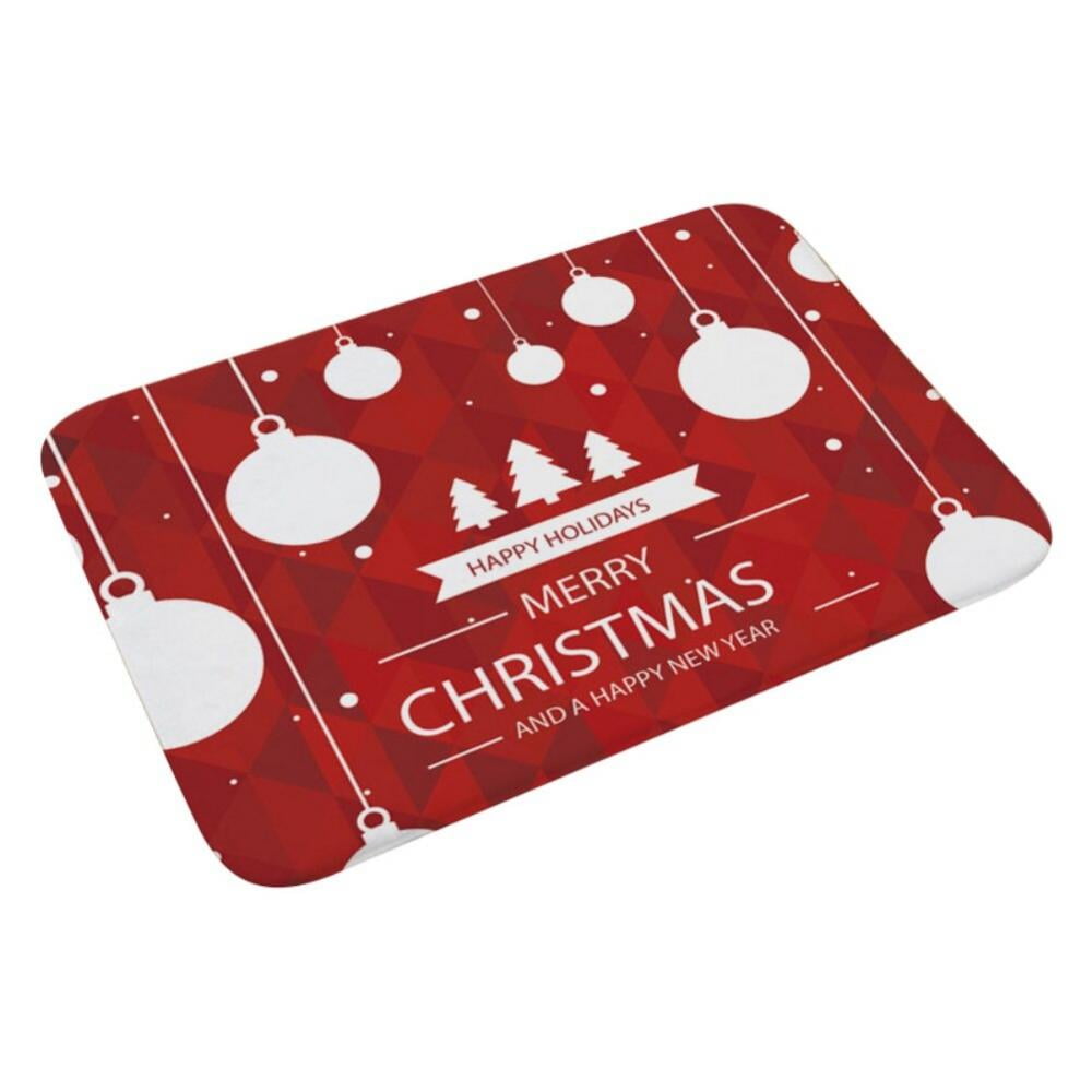 Overfox Christmas Kitchen Mats, Cushioned Anti Fatigue Red Kitchen Rug