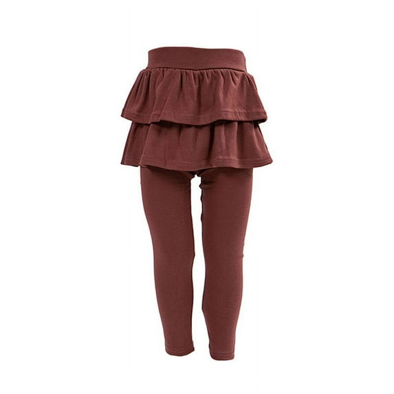 Overfox Kids Baby Little Girls Footless Leggings with Ruffle Tutu Skirt Pants 2-12Years
