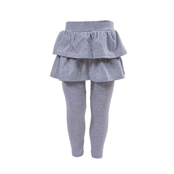 Overfox Kids Baby Little Girls Footless Leggings with Ruffle Tutu Skirt Pants 2-12Years