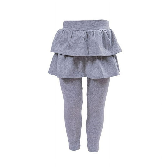 Overfox Kids Baby Little Girls Footless Leggings with Ruffle Tutu Skirt Pants 2-12Years