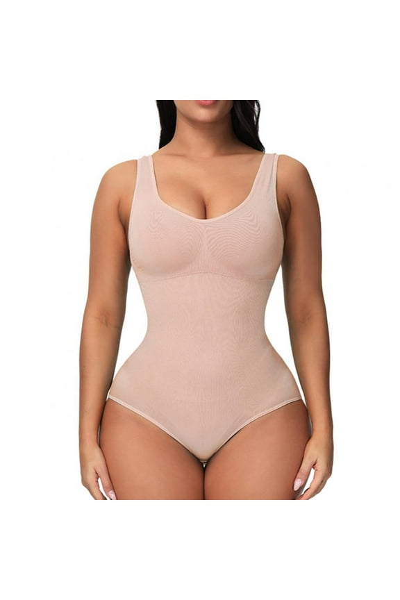 Women Seamless Waist Trainer Full Body Shaper Tummy Control Shapewear Deep V Neck Bodysuit S-L