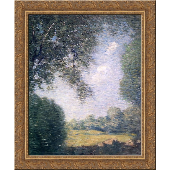 Overhanging Trees 24x20 Gold Ornate Wood Framed Canvas Art by Julian Alden Weir