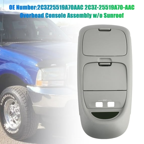Overhead Console Assembly w/o Sunroof Gray For Ford F250 Super Duty 2002-2004