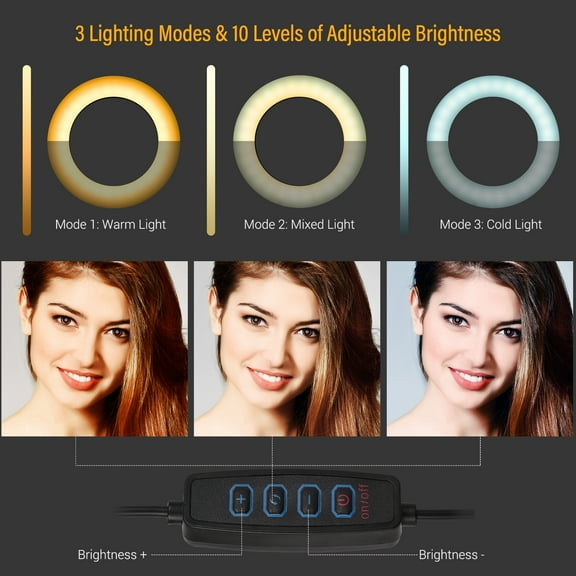 Overhead Dimmable Ring Light Desktop Fill Light Holder Tripod Arm Camera Mount For Live Streaming