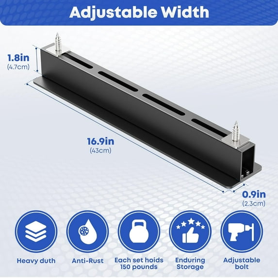 Overhead Garage Storage Rack, Heavy Duty Ceiling Storage System for 27 Gallon Totes - Black (6 Sets for 5 Bins)