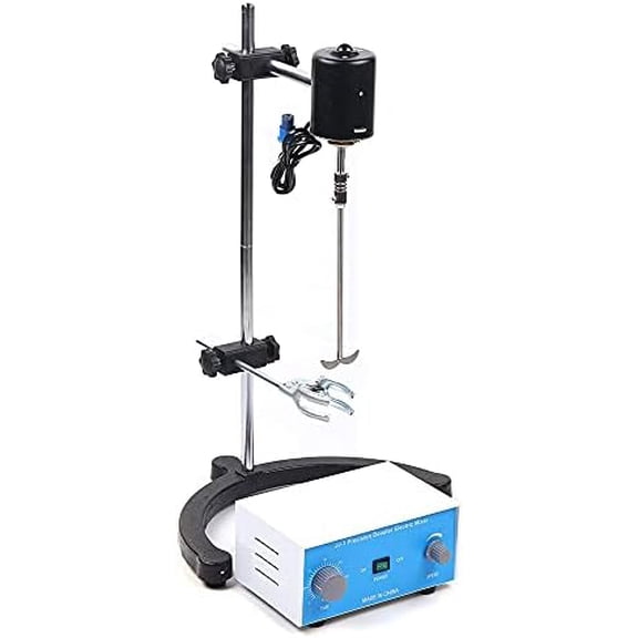 Overhead Stirrer Mixer Laboratory Electric Overhead Stirrer, Stirring Rod and Stainless Steel Stand, Maximum Speed 3000RPM, Powerful Professional Mixer for Laboratory School Home$$Other