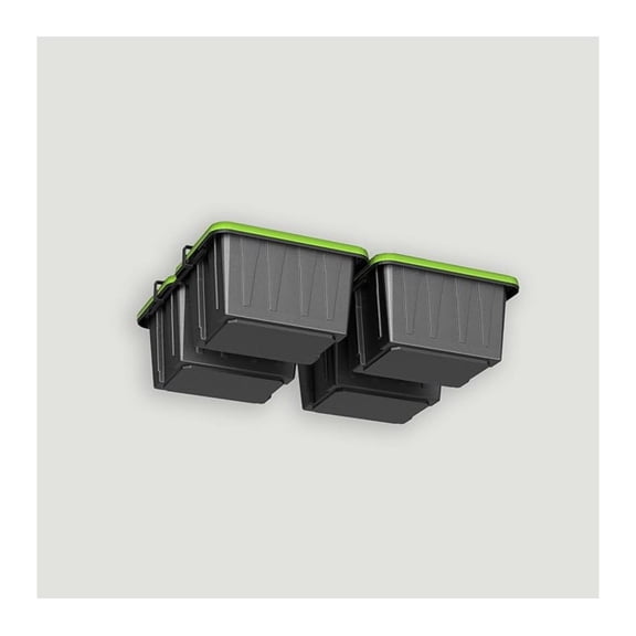 Overhead Tote Loft Bin Rail System - Garage Ceiling Bin Rack for Garage Storage - Adjustable Tote Slide Rails - Organization and Storage for 4 Bins - Black