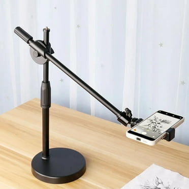 Overhead Tripod with Ring Light Table Tabletop Shooting Stand Tripods with Mobile Phone Holder Boom Arm  Nail Art Photography