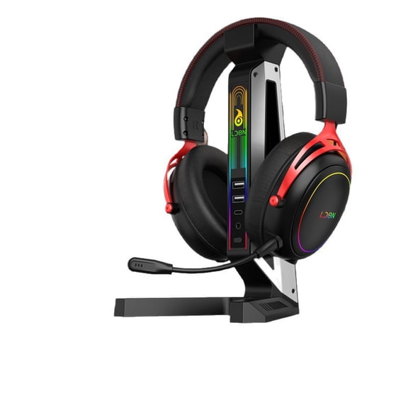 Overhead Wireless Gaming Headset For Computer Bluetooth Long Battery Life Low Latency Esports Compatible Black Version
