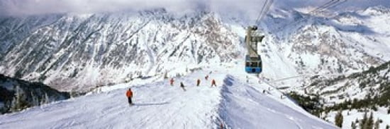 Overhead cable car in a ski resort Snowbird Ski Resort Utah USA Canvas Art - Panoramic Images (18 x 7)