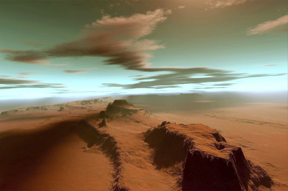 Overhead view of a vast desert wilderness Canvas Art - Corey FordStocktrek Images (17 x 12)