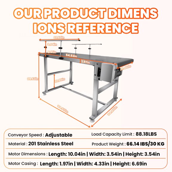 Overheat Protection Industrial Conveyor, 201 Stainless Steel Belt Conveyor, Anti-static PVC Conveyor with Guardrail for Industrial Coding & Conveying