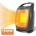thumbnail image 1 of 1500W Eletric Heater with 3 Levels PTC Heating Modes, Small Portable Heater with 90°Oscillation, Overheat Protection and Tip-Over Switch for Bedroom, Dorm, Office, Black, 1 of 12