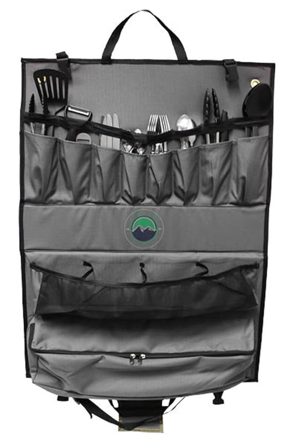 - Overland Kitchen Kit - 24 Piece Cooking and Utensil Kit, Hanging Carrying Case - Premium Polycotton Ripstop Material - for Camping, Picnics, and Outdoor Adventures