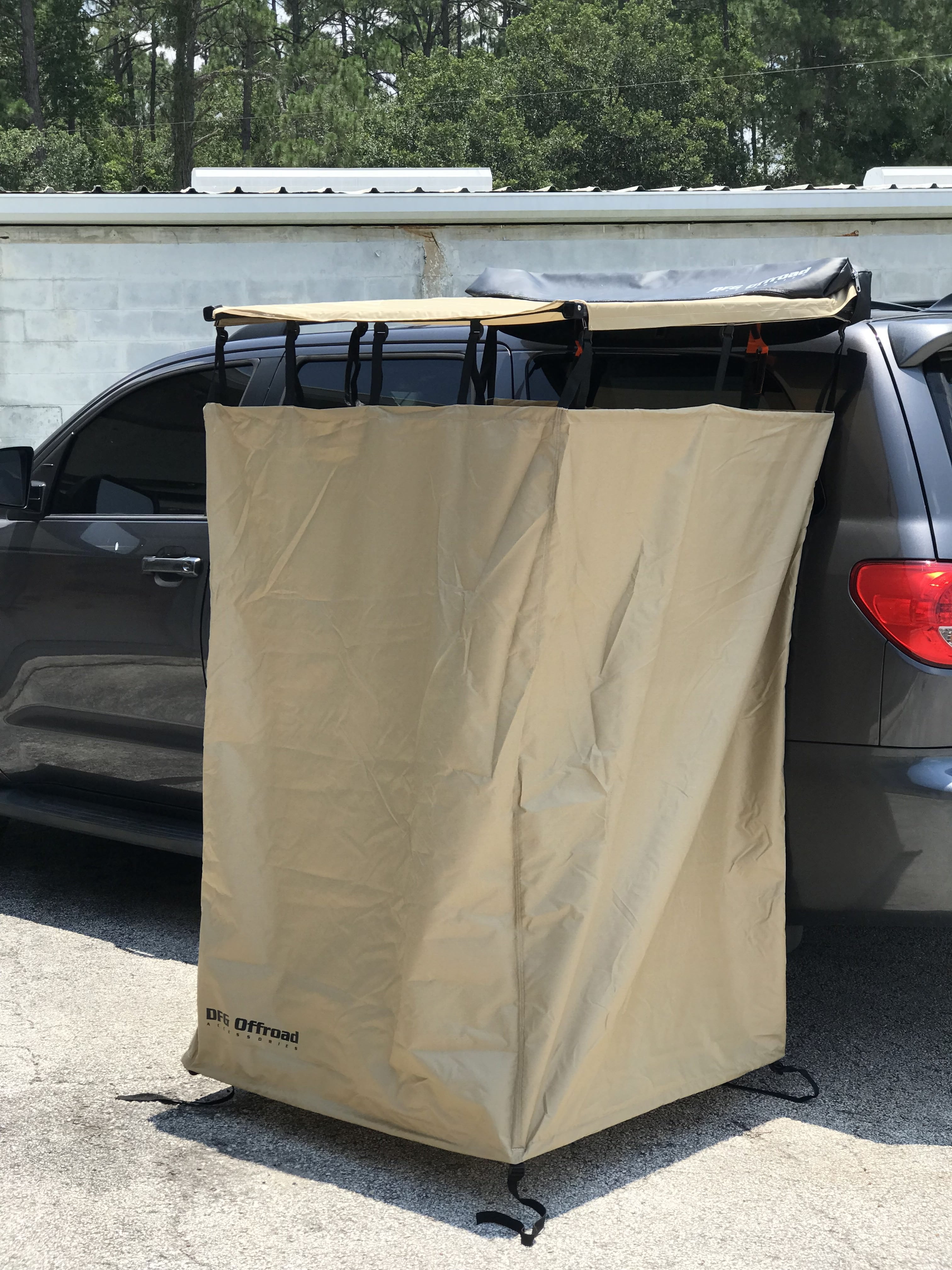 Overland Shower Tent & Privacy Enclosure Tan with Roof DFG Offroad
