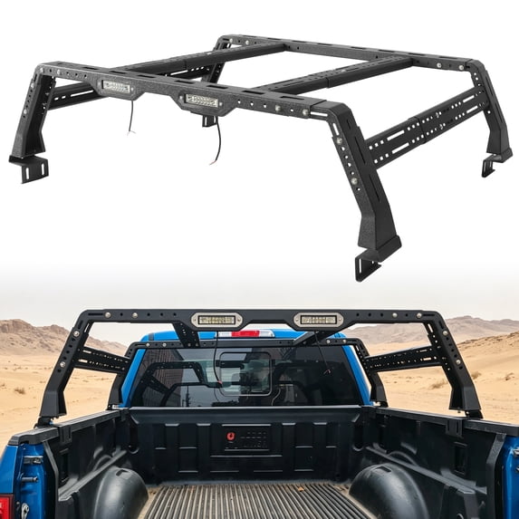 Turck Bad Rack Overland Truck Bed Rack, Heavy-Duty Adjustable Pickup Cargo Rack, 400 ...