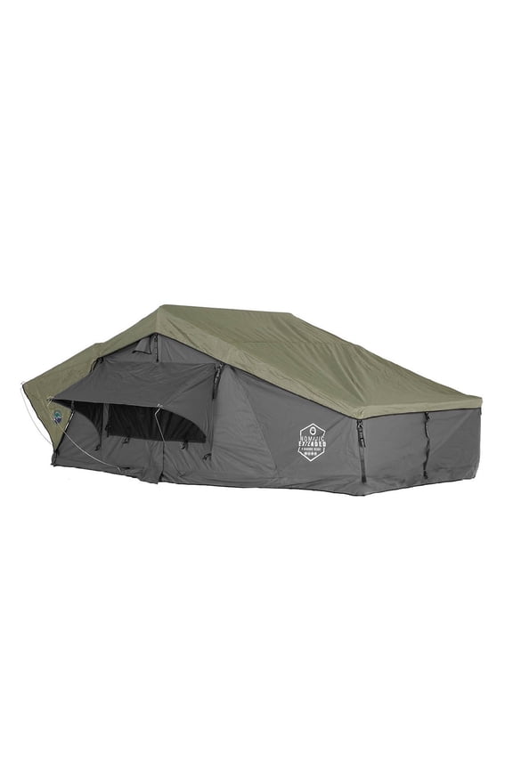 HD Nomadic N3E - Soft Sided Roof Top Tent, 3 Person, Grey Body & Green Rainfly