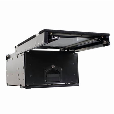 Cargo Box With Slide Out Drawer & Working Station - Black Powder Coat