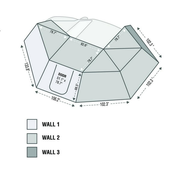 Overland Vehicle Systems Nomadic 270 Awning Wall 3 Car Weather Protection