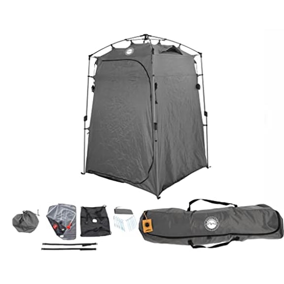 Overland Vehicle Systems Portable Privacy Room with Shower, Retractable Floor and Amenity Pouches and More  Quick Set Up - 190T Polyester material with 800mm PU coating - Included
