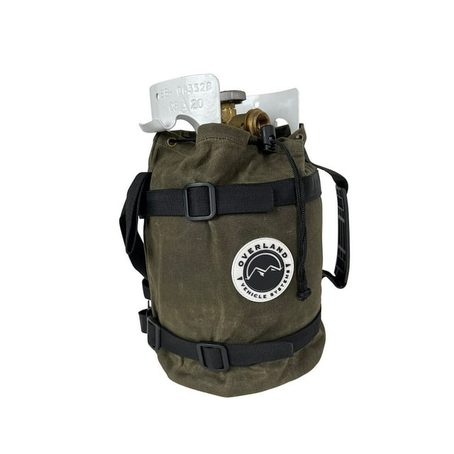 Overland Vehicle Systems Propane Bag with Handle and Straps - #16 Waxed Canvas