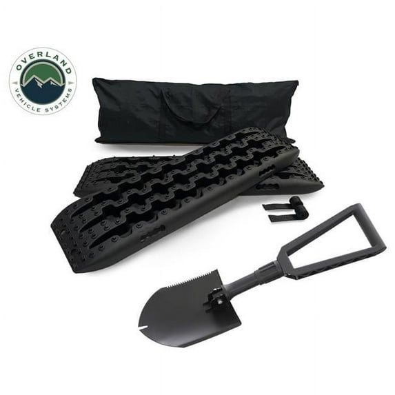 Overland Vehicle Systems & Up Down Air Combo Kit with Recovery Ramp & Multi Functional Shovel