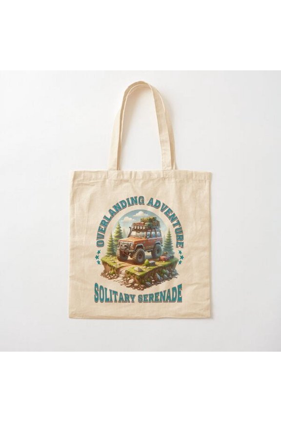 Overlanding Adventure Canvas Tote Bags, Reusable Shopping Bag