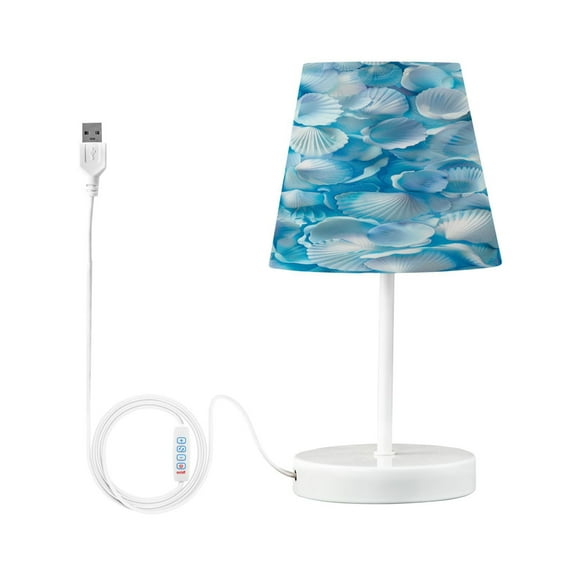 Overlapping Seashells Desk Lamp LED Table Nightstand Lamps with 3 Color Temperatures for Home Bedroom Living Room Decor 6x11