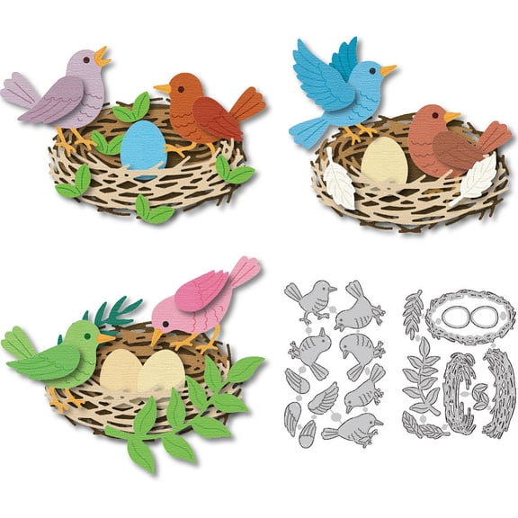 Overlay Bird's Nest Metal Die Cuts Card Making Bird Carbon Steel Cutting Dies DIY Scrapbooking Cuts Stencils Paper Embossing Template