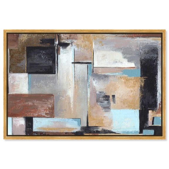 Overlay Canvas Modern Geometric Art by Art Remedy, Gold Frame, 24" x 16"