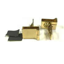Overlay Side-Mount Glass Door Hinge in Polished Brass