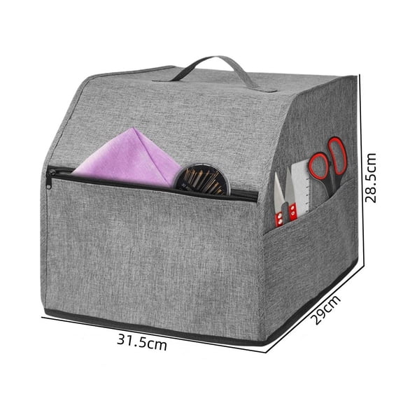 Overlock Sewing Machine Cover,With Storage Pockets Oxford Cloth Protective Case,For Serger Home Organization 31.5x29x28.5cm(gray)