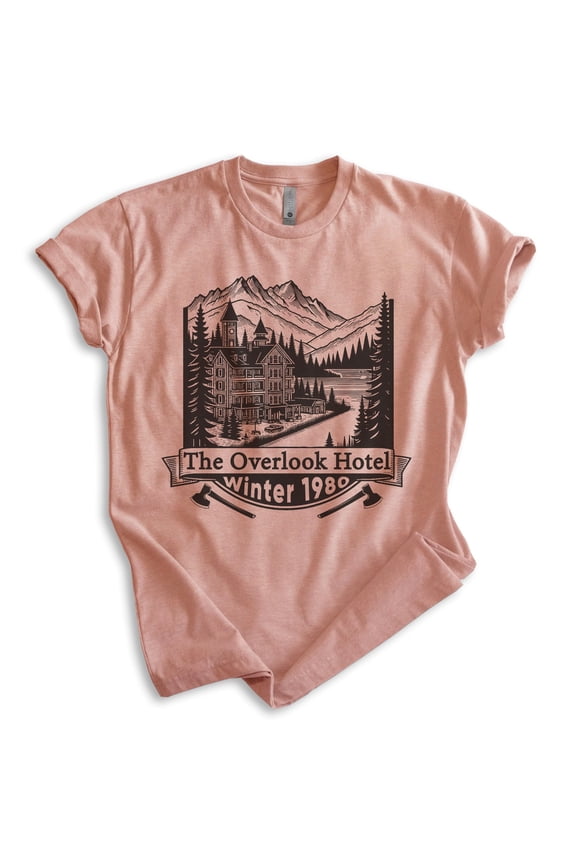 Overlook Hotel Winter 1980 Shirt, Unisex Women's Men's Horror Movie Classic Film Lover Halloween Gift, Heather Sunset, Large