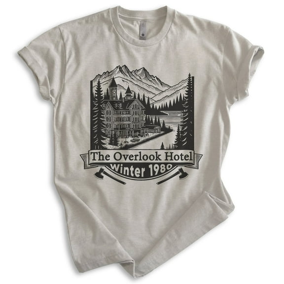 Overlook Hotel Winter 1980 Shirt, Unisex Women's Men's Horror Movie Classic Film Lover Halloween Gift, Light Silk Gray, Medium