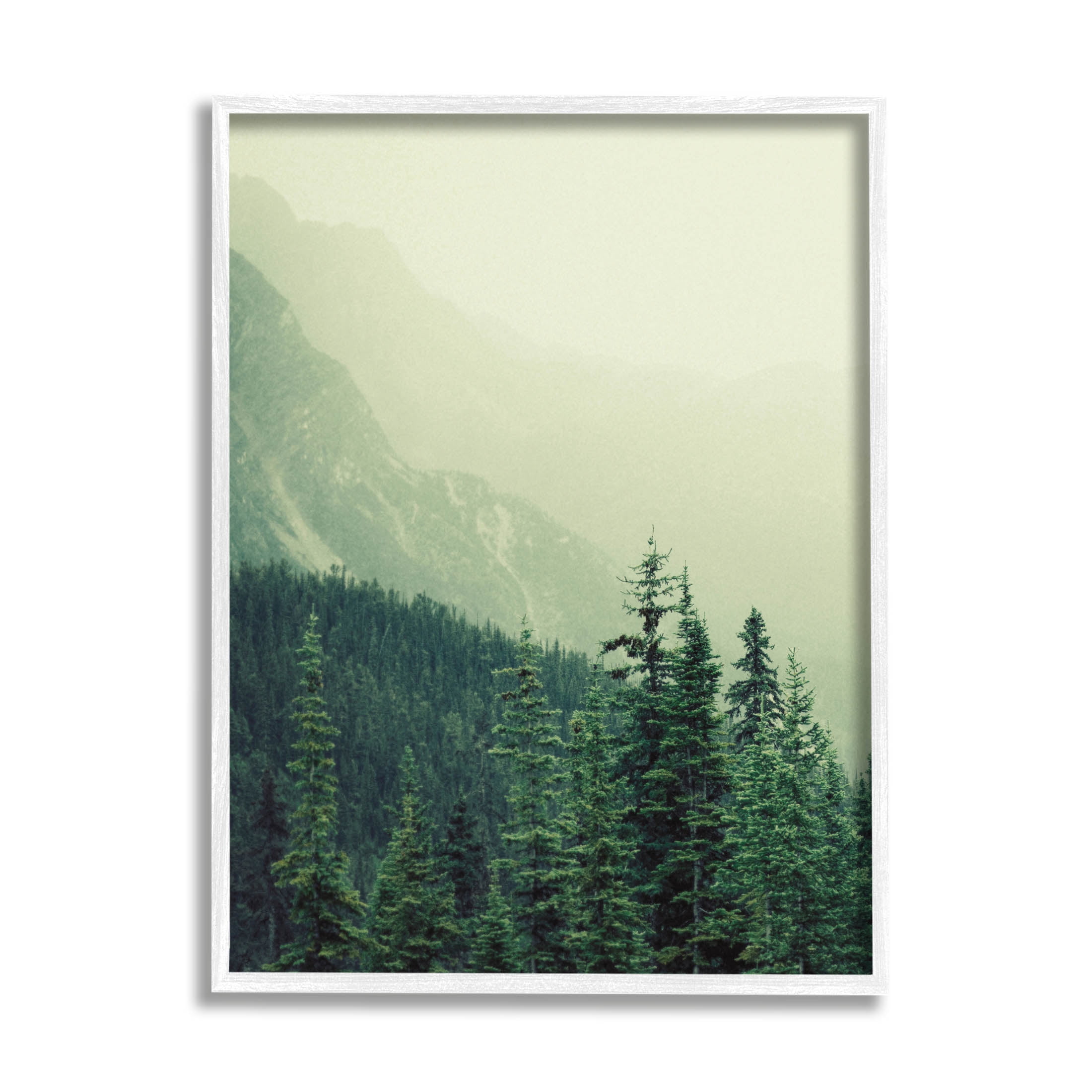 Overlooking Mountains Nature Landscape Photograph White Framed Art Print Wall Art