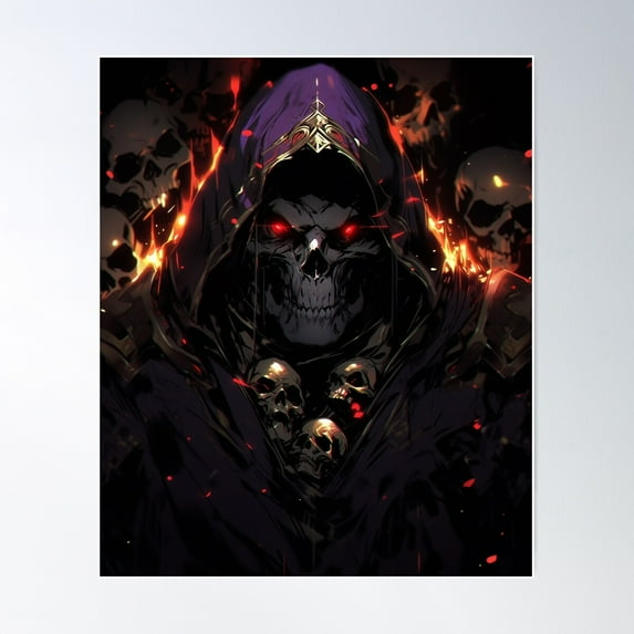 Overlord - Ainz Ooal Gown - Lord Of Destruction Poster Wall Art, Modern Wall Decor For Living Room Bedroom, 8x12 UNFRAMED