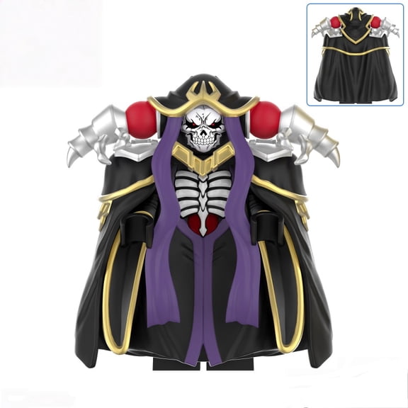 Overlord Custom Action Figure with Red Mask Black Cloak Gold Trim Purple High-Quality Plastic Ainz Ooal Gown Plastic Collectible
