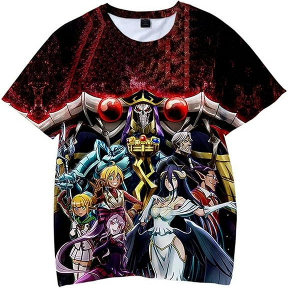 Overlord Merch T-shirt Unisex Fashion 3D Anime Print Top Casual Round Neck Short Sleeve Tee