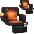 thumbnail image 1 of Overmont 2PCS Heated Stadium Seat - 3 Heat Levels Extra Wide Cushion & Back Separately Control 6-Position Recliner with Hooks Pockets - Bleacher Chair for Sport Camping Concert - Battery NOT Included, 1 of 9