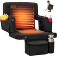 thumbnail image 1 of Overmont Extra Wide Heated Stadium Seat - 3 Heat Levels Cushion & Back Separately Control 6-Position Recliner with Hooks Cup Pockets - Bleacher Chair for Sport Camping Concerts - Battery NOT Included, 1 of 9