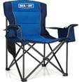 thumbnail image 1 of Overmont Oversized Folding Camping Chair - 450lbs Support with Padded Cushion Cooler Pockets - Heavy Duty Collapsible Chairs for Sports Garden Beach Fishing Blue, 1 of 1