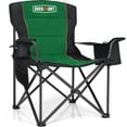 thumbnail image 1 of Overmont Oversized Folding Camping Chair - 450lbs Support with Padded Cushion Cooler Pockets - Heavy Duty Collapsible Chairs for Sports Garden Beach Fishing Green, 1 of 1