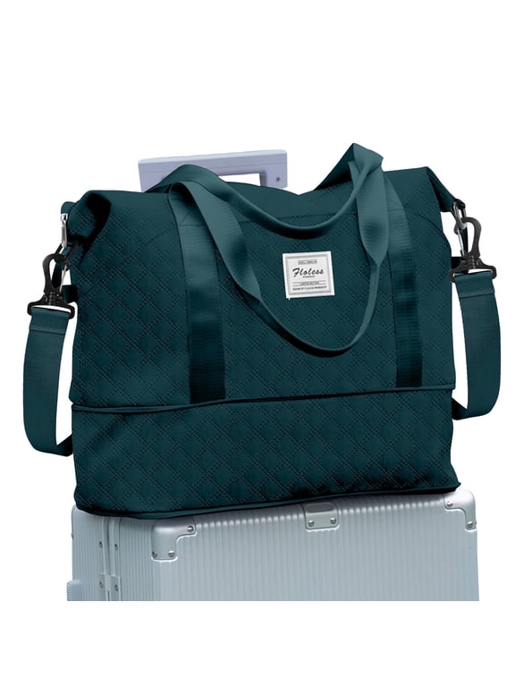 Overnight Bags for Women with Toiletry Bag, Carry on Weekender Travel Bag, Travel Duffel Bag Cabin Bag, Waterproof Sport Gym Tote Bag with Wet Pocket for Men, Hospital Bag Maternity Peacock Blue