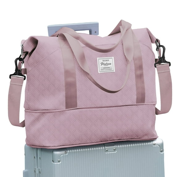 Overnight Bags for Women with Toiletry Bag, Carry on Weekender Travel Bag, Travel Duffel Bag Cabin Bag, Waterproof Sport Gym Tote Bag with Wet Pocket for Men, Mum Hospital Bag Maternity Pink