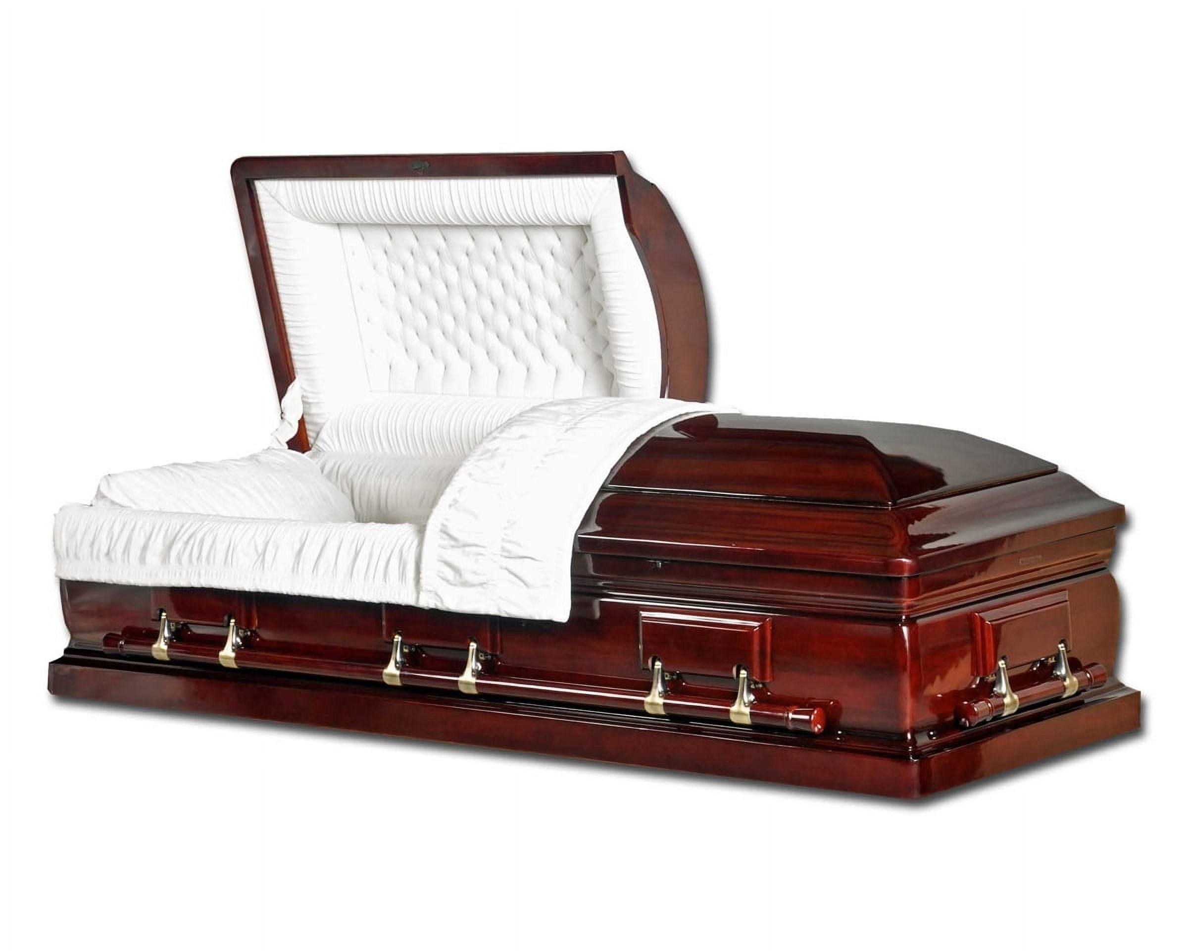 Overnight Caskets Funeral Mahogany Solid Wood Velvet Interior