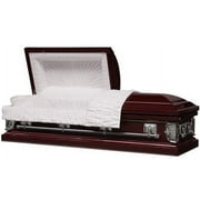 Overnight Caskets Imperial Burgundy Steel 20 Gauge Funeral Casket, Rectangular
